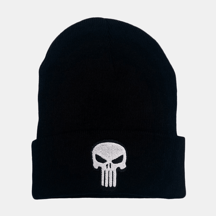 Unisex Skull Embroidered Casual Wild Knit Hat Wild Hat Hip-Hop Beanie Hat - MRSLM