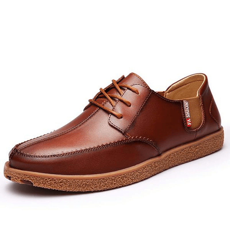 Men Casual Genuine Leather Casual Slip on Business Oxfords - MRSLM