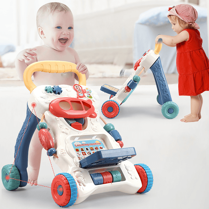 Sit-To-Stand Baby Learning Walker Stroller Educational Push Toy for Babies Toddlers Kids Walkers Interactive Play Toy - MRSLM