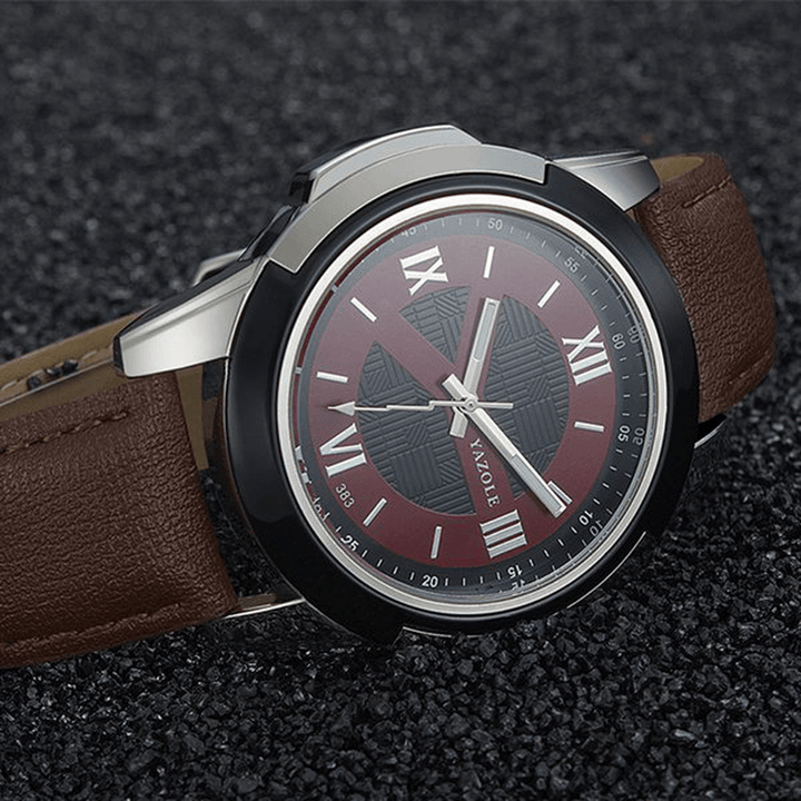 YAZOLE 383 Men Watch Leather Strap Luminous Casual Outdoor Male Quartz Wrist Watch - MRSLM