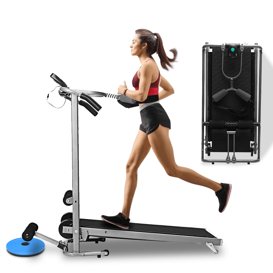 LCD Folding Treadmills Multifunctional Twisting Running Supine Massage Home Gym Fitness Exercise Equipment - MRSLM