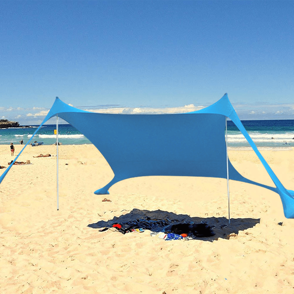 210X210X160Cm Family Beach Sunshade Lightweight Anti-Uv Sun Shade Tent with Sandbag Anchors for Parks & Outdoor Camping - MRSLM