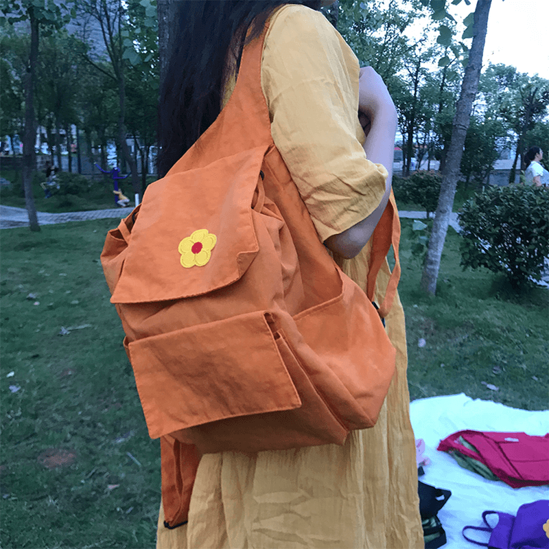 Outdoor Nylon School Bag Portable Girl Backpack Travel Shoulder Bag - MRSLM