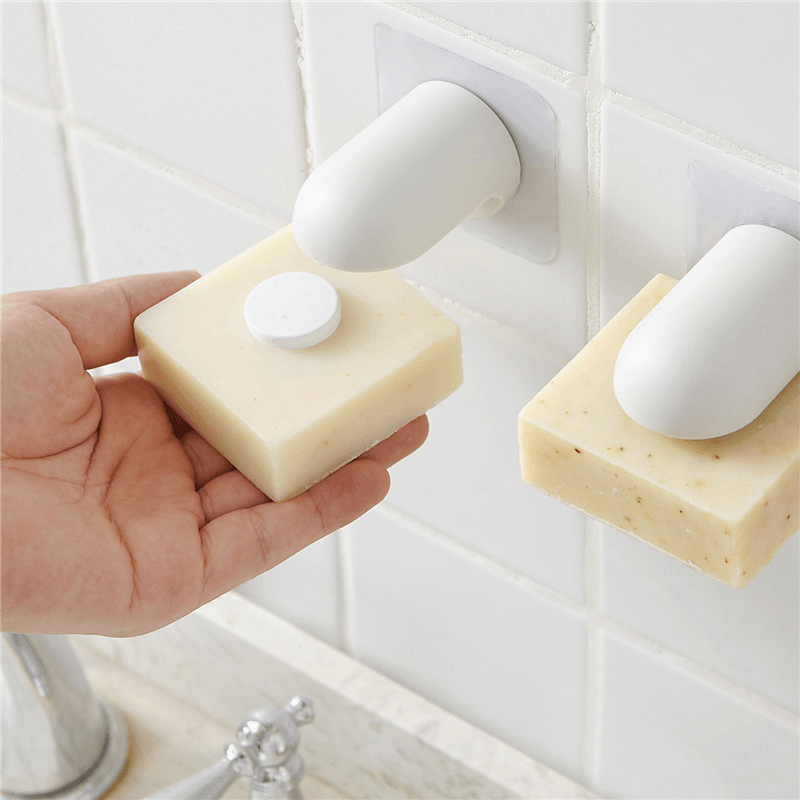 Magnetic Soap Holder Container Wall Attachment Adhesion Draining Soap Holder Shower Storage Soap Dishes Bathroom Products - MRSLM