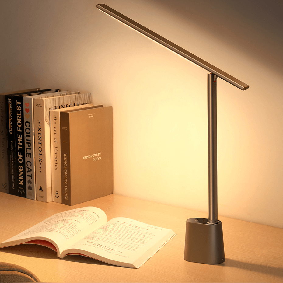 Baseus Smart LED Desk Lamp Eye Protect Study Dimmable Office Light Foldable Table Lamp Smart Adaptive Brightness Bedside Lamp for Read - MRSLM