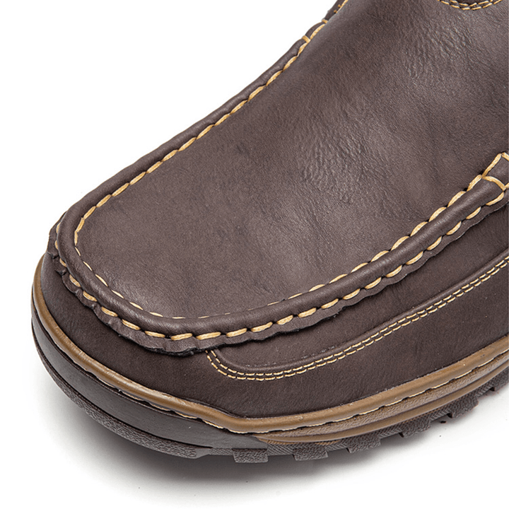 Men Slip Resistant Suture Soft Sole Comfy Slip-On Casual Shoes - MRSLM