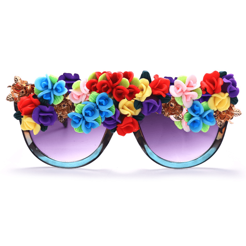 Large Frame Fashion Sunglasses with Hand-Applied - MRSLM