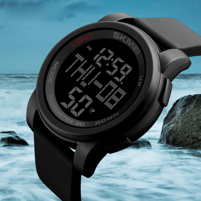 SKMEI 1317 Digital Watch Pedometer Calorie Tracking Men LED Countdown Sport Watches - MRSLM