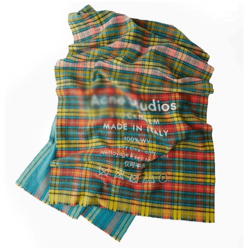 Rainbow Plaid Wool Scarf Letter Color Matching Men and Women Couple Thick Shawl - MRSLM