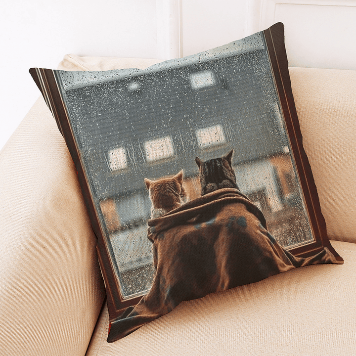 Honana BX 45X45Cm Cat Pattern Luxury Cushion Cover Graffi Style Throw Pillow Case Pillow Covers - MRSLM
