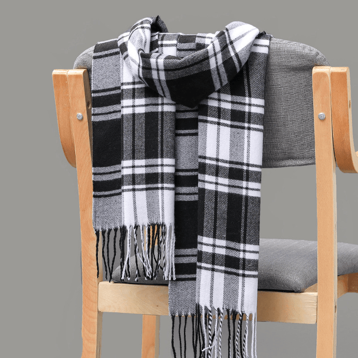 British Plaid Imitation Cashmere Tassels Couple Parent-Child Men'S Scarf - MRSLM