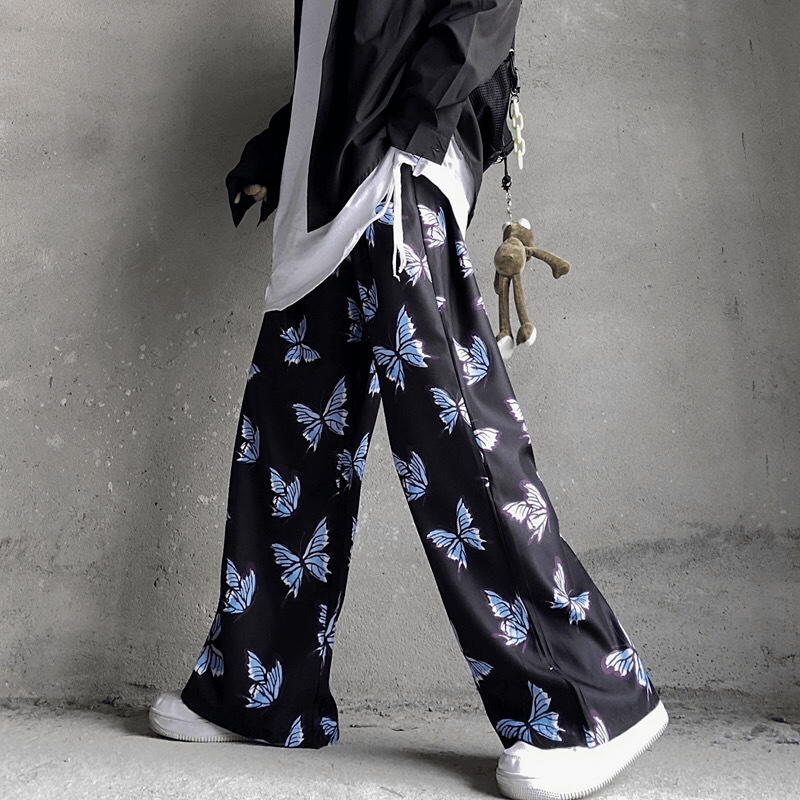 Summer Harajuku Hip Hop Style Ladies Casual Pants Printed Wide Leg Sweatpants - MRSLM