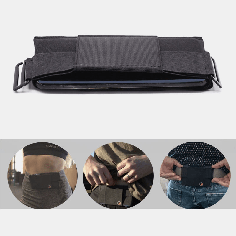 Men Outdoor Sports High Stretch Fabric Close-Fitting Anti-Theft Waist Bag Phone Bag Storage Bag - MRSLM