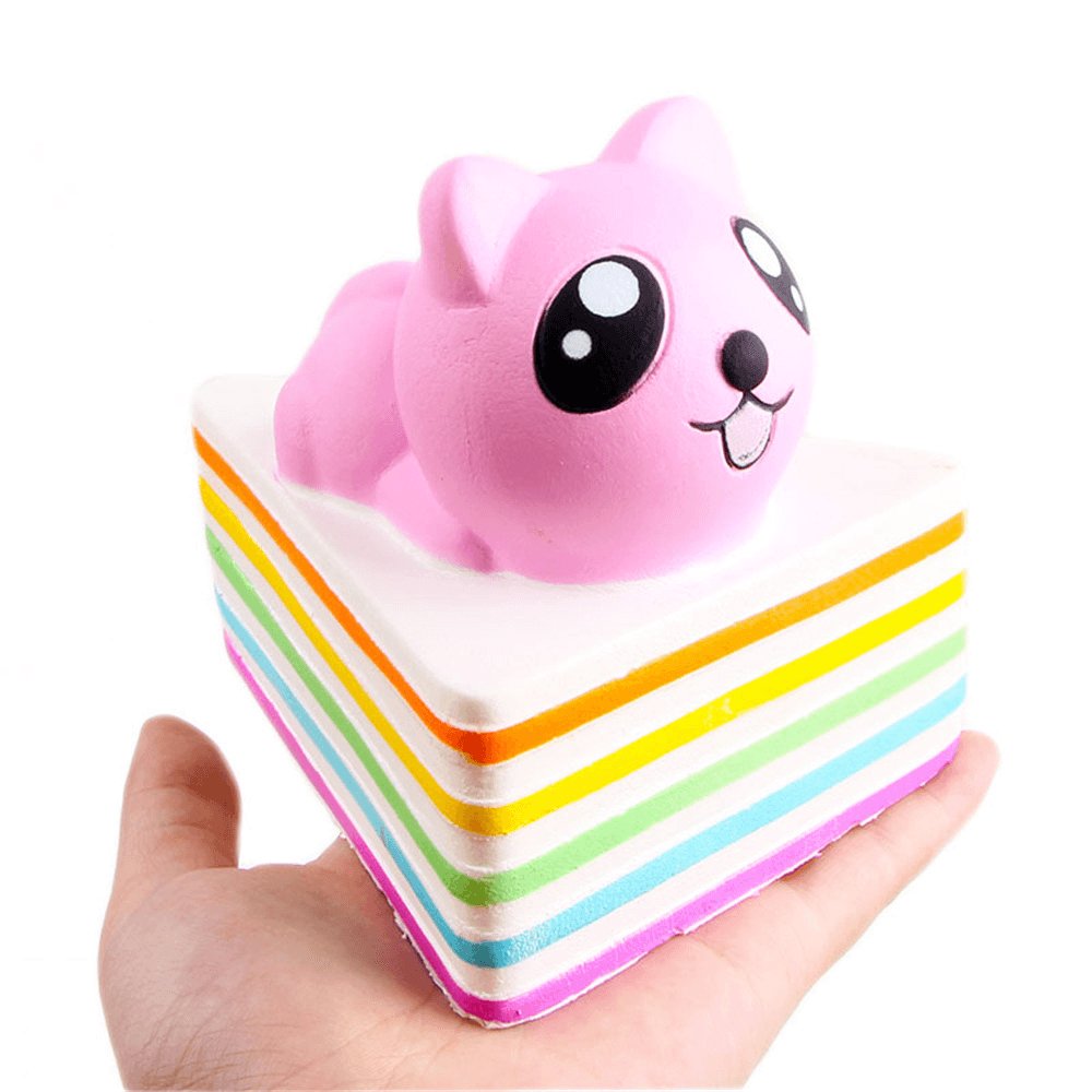 Sanqi Elan Triangle Rainbow Cat Squishy 13*10*10.5CM Licensed Slow Rising with Packaging Collection Gift - MRSLM