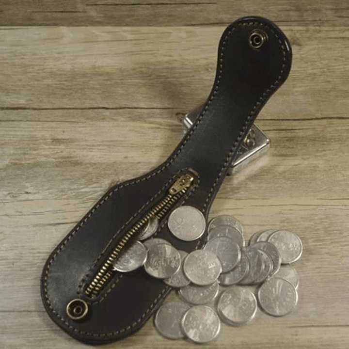 Men Genuine Leather Multi-Tool EDC Bag Coin Purse Outdoor Wallets Waist Bag - MRSLM