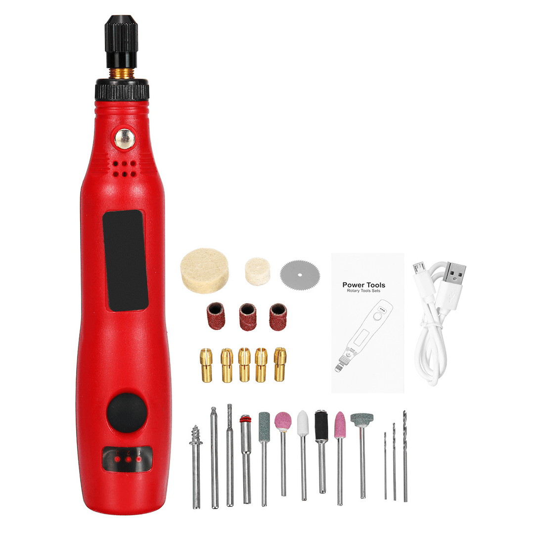 Mini Electric Grinder Pen Carving Drill Engraving Grinding Milling Rotary Tools Kit - MRSLM