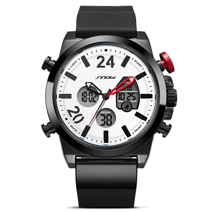SINOBI 9732 Dual Display Digital Watch Men Chronograph Alarm Luminous Display Fashion Sport Watch - MRSLM