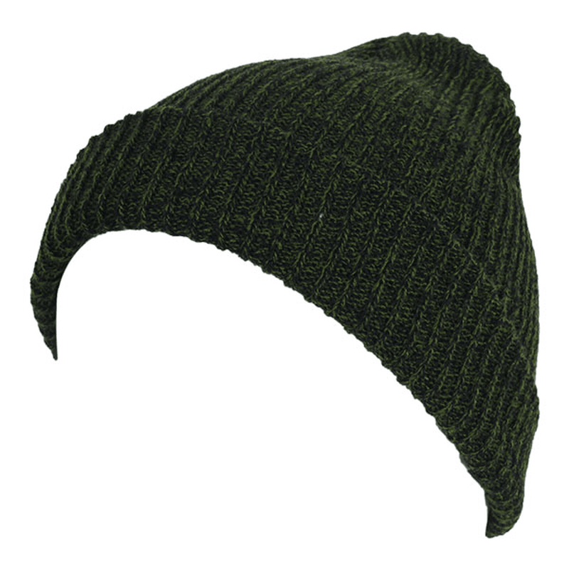 Unisex Men Women Stripe Knitted Slouch Beanie Hat Pure Color Elastic Winter Warm Cap - MRSLM