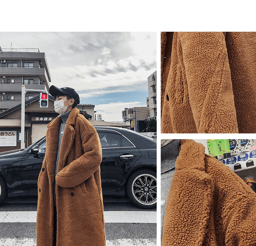 Fashion Simple Men'S Lamb Woolen Coat - MRSLM