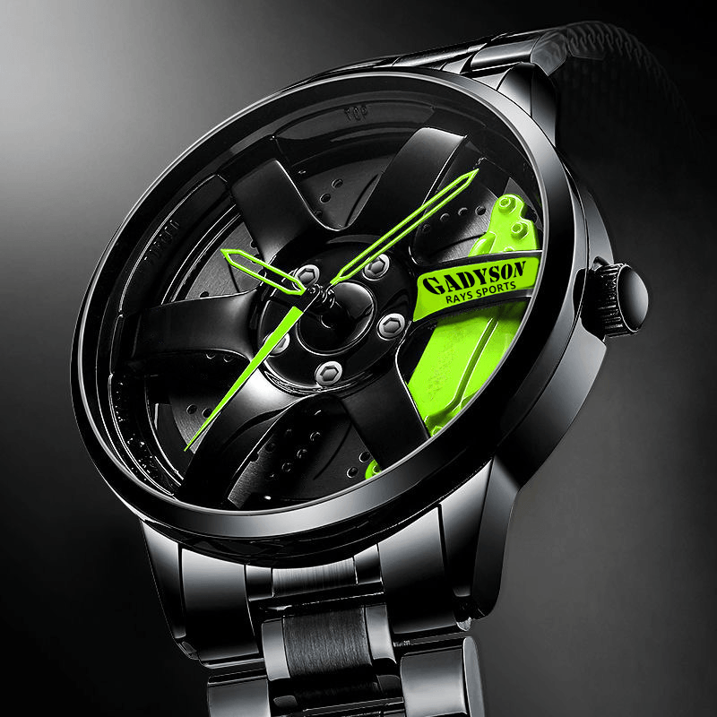 CADYSON A0908 3D Dial Design Fashionable Men Wrist Watch Full Steel Band Quartz Watch - MRSLM