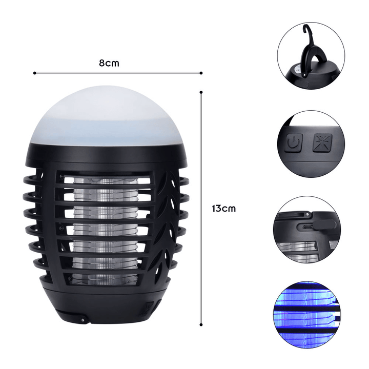 Cross-Border Waterproof Outdoor Creative Electronic Shock Type USB Multi-Functional Mosquito Repellent round Egg-Shaped Night Light - MRSLM