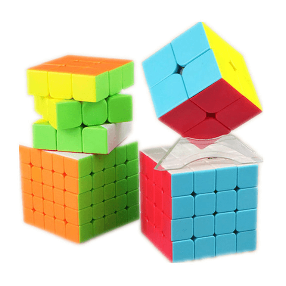 Set of Solid Color Stickers Four-Piece Cube Toy - MRSLM