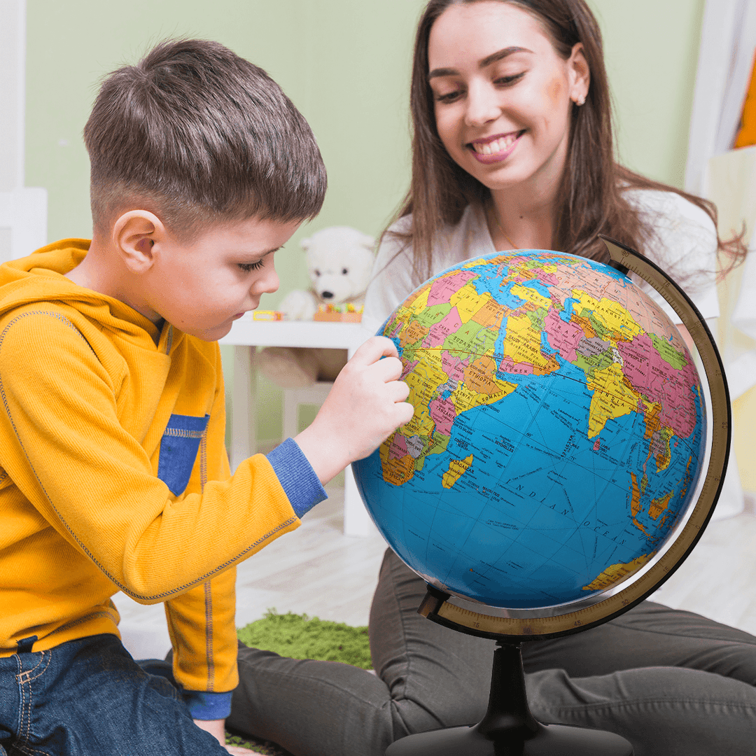 12.6Inch World Globe Students Kid Teachers Geography Learning Home Outdoor Entertainment - MRSLM