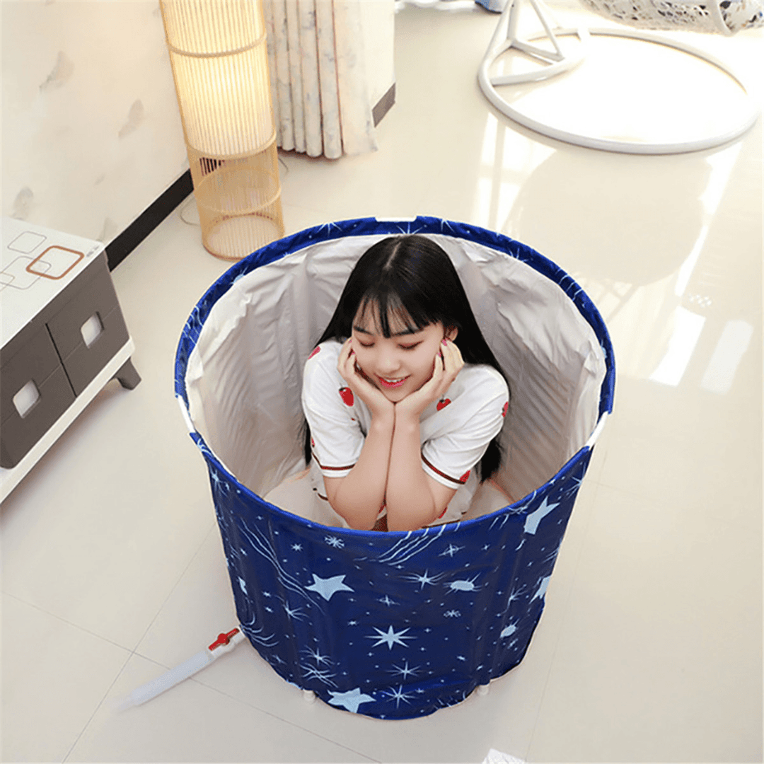 70X20X8Cm PVC Adult Baby Portable Folding Bathtub Water Tub Bucket Outdoor Room Spa Bath - MRSLM
