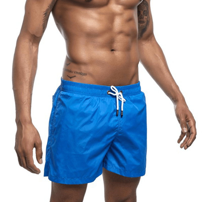 Mens Solid Color Summer Thin Casual Board Shorts - MRSLM