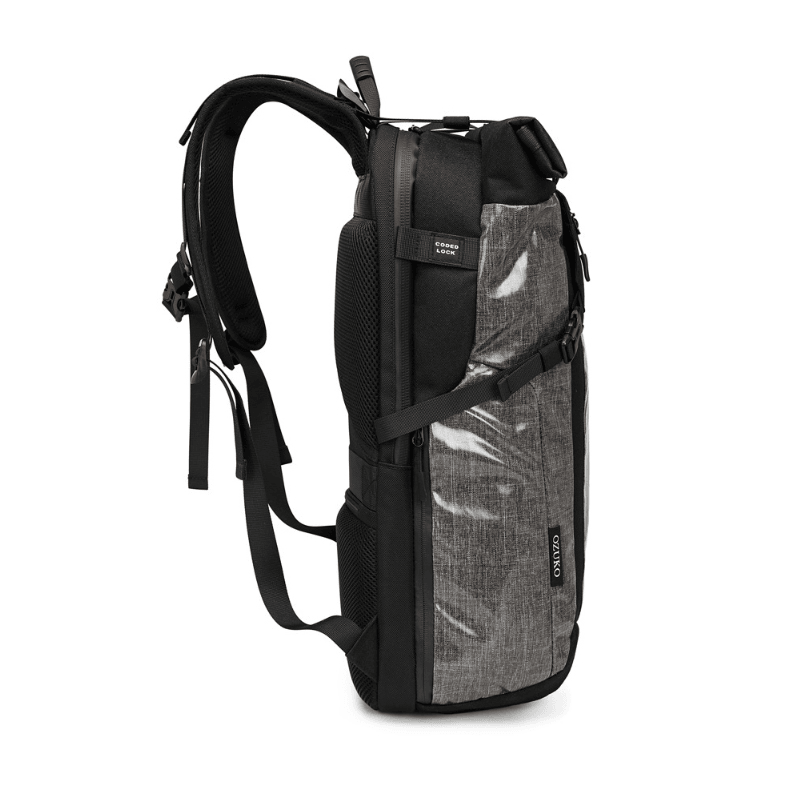 OZUKO 15.6 Inch Waterproof Backpack Laptop Bag Reflective Password Lock Camping Travel Shoulder Bag - MRSLM