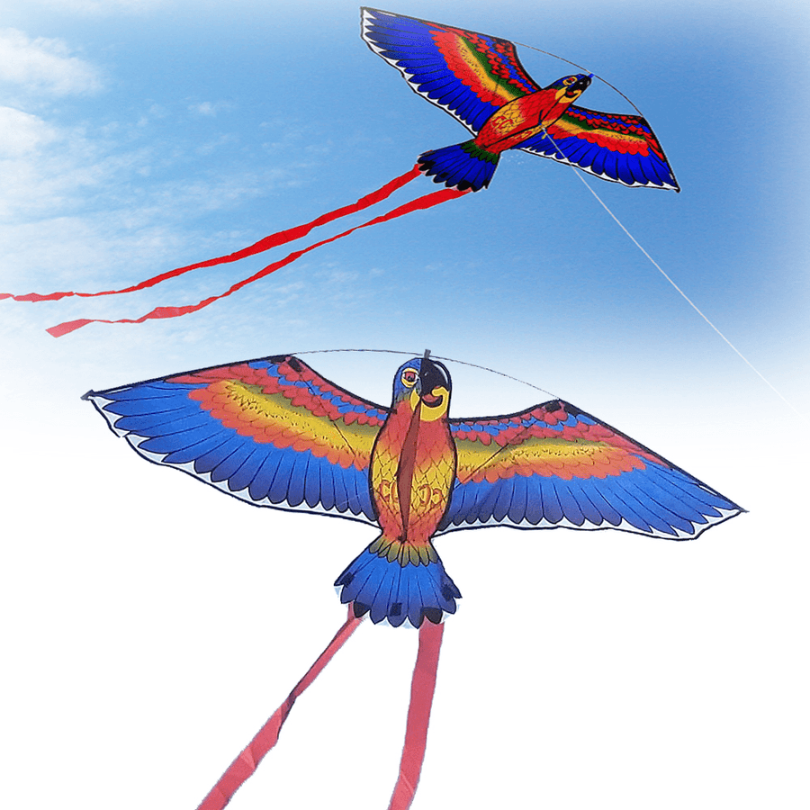 110X55Cm Colorful Parrot Kite Flying Toys Children Outdoor Game Activities - MRSLM