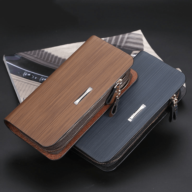 Baellerry Men PU Leather Large Capacity Multi-Card Slot Carry Handle Casual Clutch Bag Card Holder Wallet - MRSLM