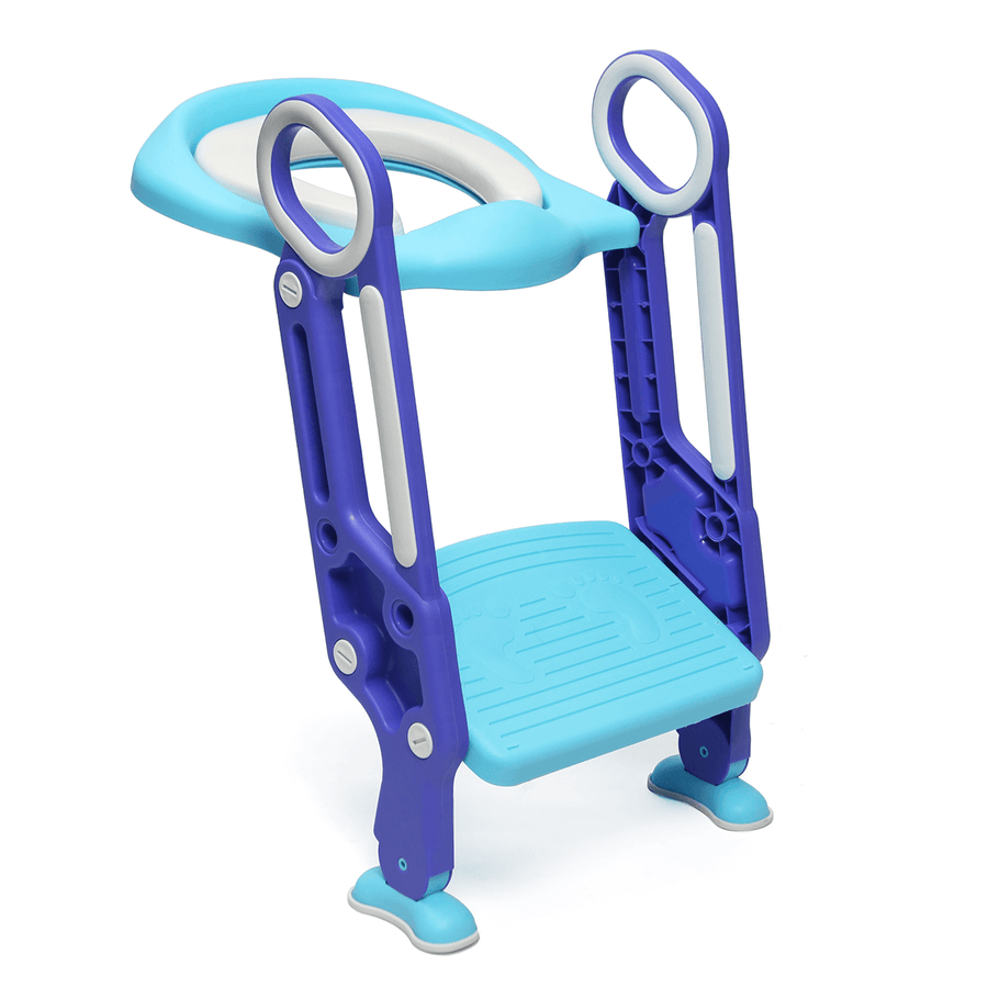 Kids Baby Toddler Potty Training Toilet Seat & Step Ladder Soft Cushion - MRSLM