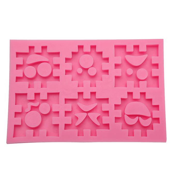 Blocks Expression Silicone Cookie Mold Fondant Cake Mould Creative Baking Accesseries - MRSLM
