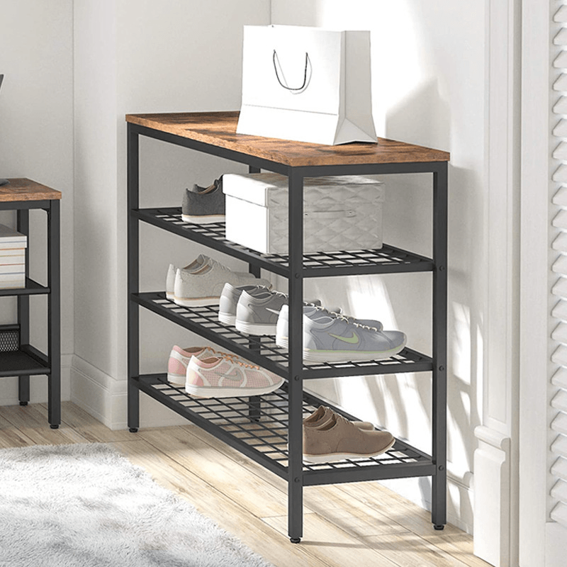 Shoe Cabinet 5-Tier Shoe Storage Organizer with 4 Metal Mesh Shelves Suitable for Living Room Bedroom - MRSLM