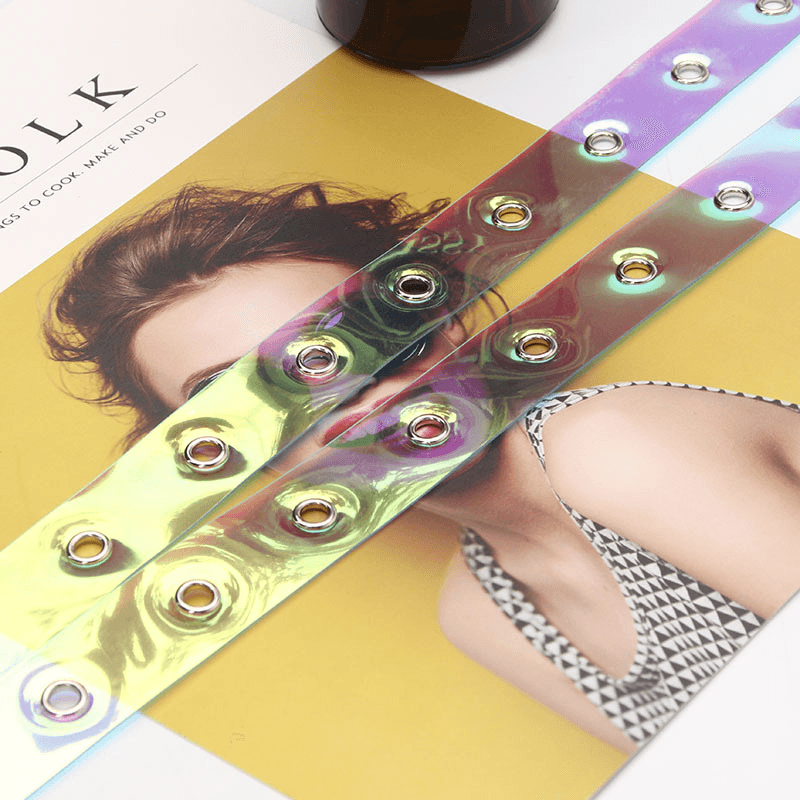 Explosive Pvc Transparent Colorful Eye Belt, Trendy All-Match Women&