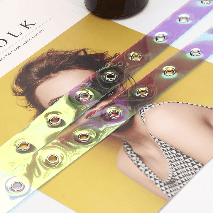 Explosive Pvc Transparent Colorful Eye Belt, Trendy All-Match Women&