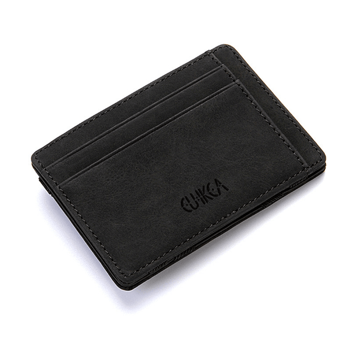 Men Faux Leather Creative Magic Wallet Zipper Coin Bag - MRSLM