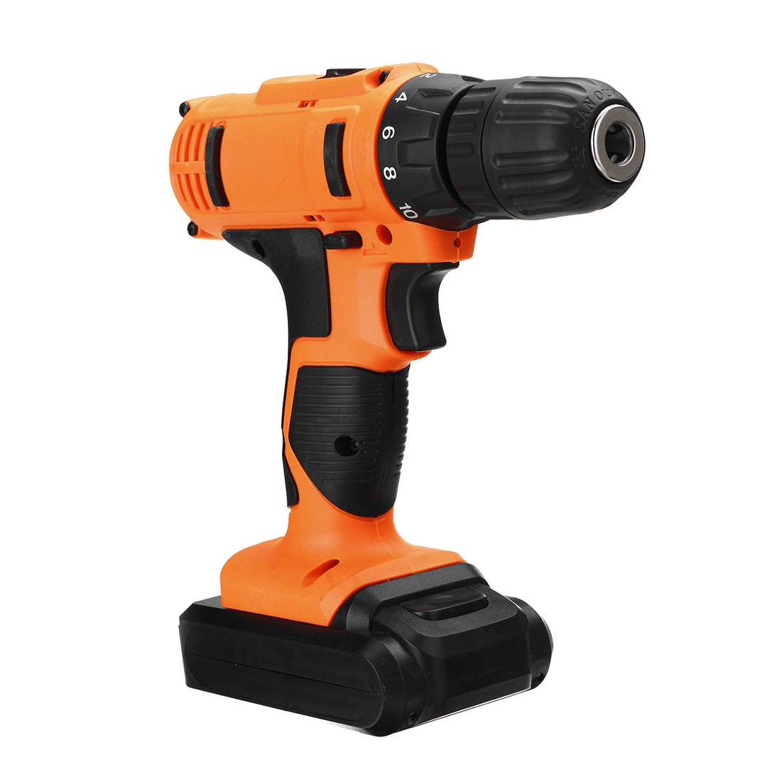 18V Electric Screwdriver Cordless Hammer Impact Power Drill Driver Rechargeable with 13Pcs Drill Bit - MRSLM