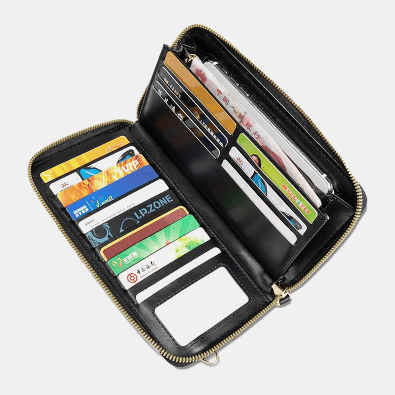 Women PU Leather Multifunction RFID Anti-Theft 6.5 Inch Touch Screen Phone Bag 16 Card Slots Crossbody Bag - MRSLM