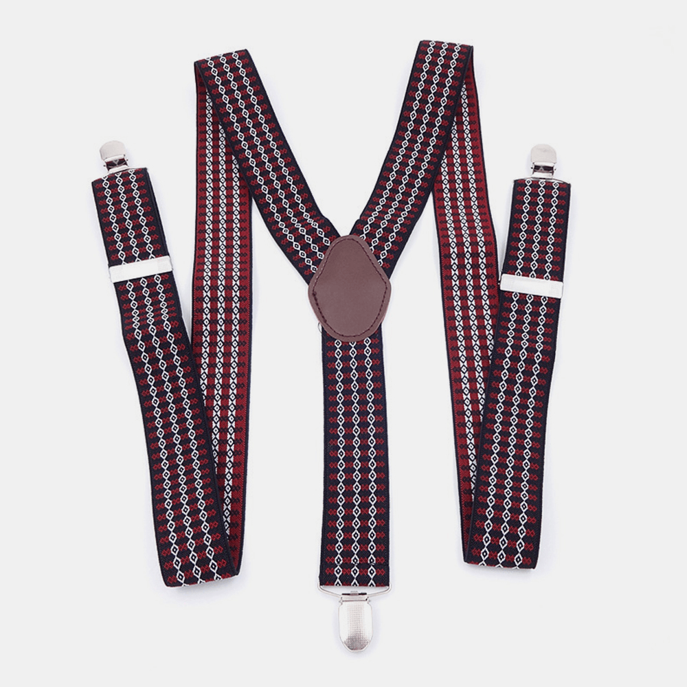 Men 3 Clip 115Cm Adjustable High Elastic Shoulder Sling Trouser Strap Suspenders Braces Belt - MRSLM