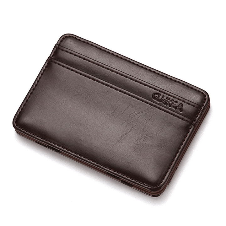 PU Money Card Clip Magic Wallet Casual Clutch Bus Card Bag - MRSLM