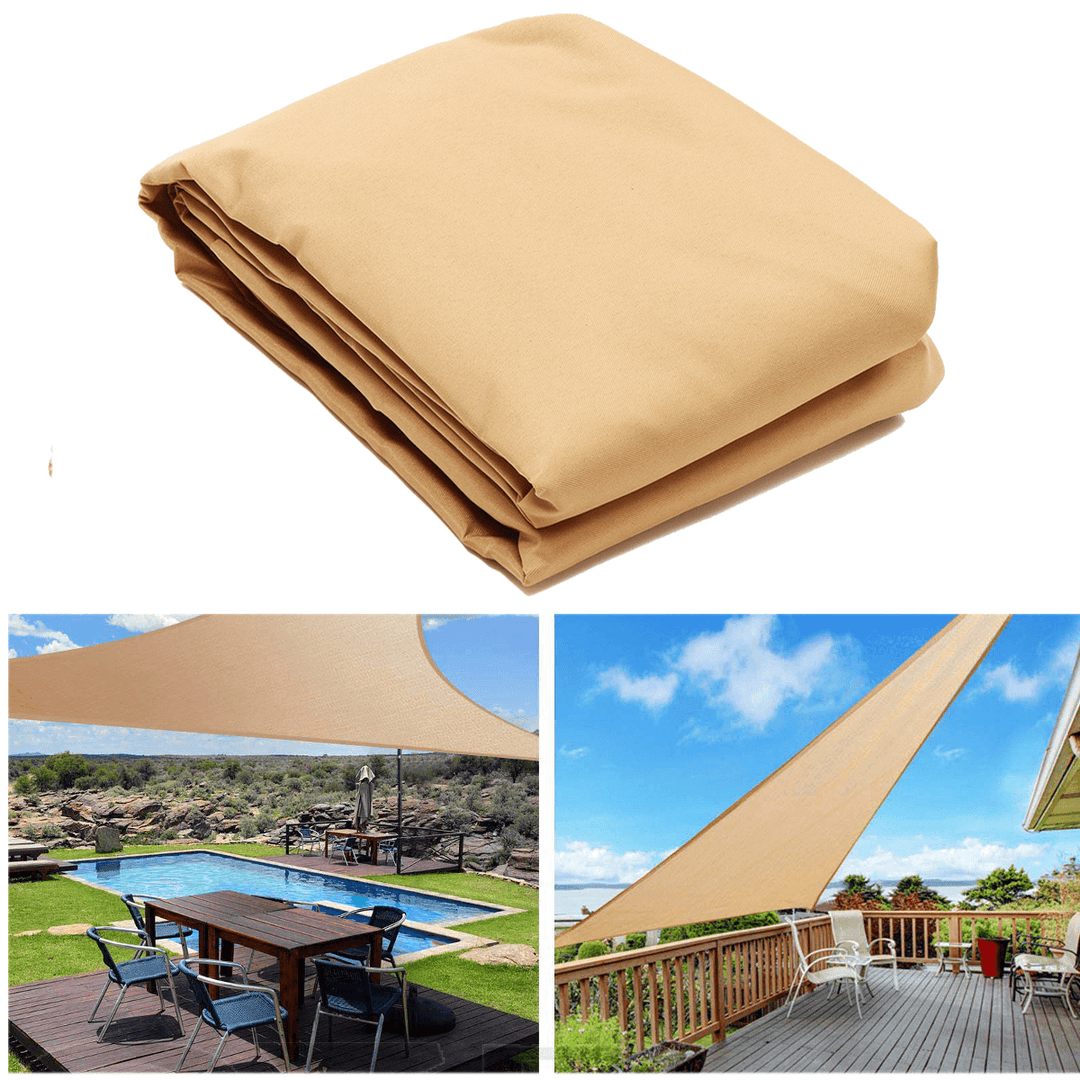 Outdoor Sun Shade Sails Canopy Patio Garden Awning Shelter UV Proof with Rope PE Cloth - MRSLM