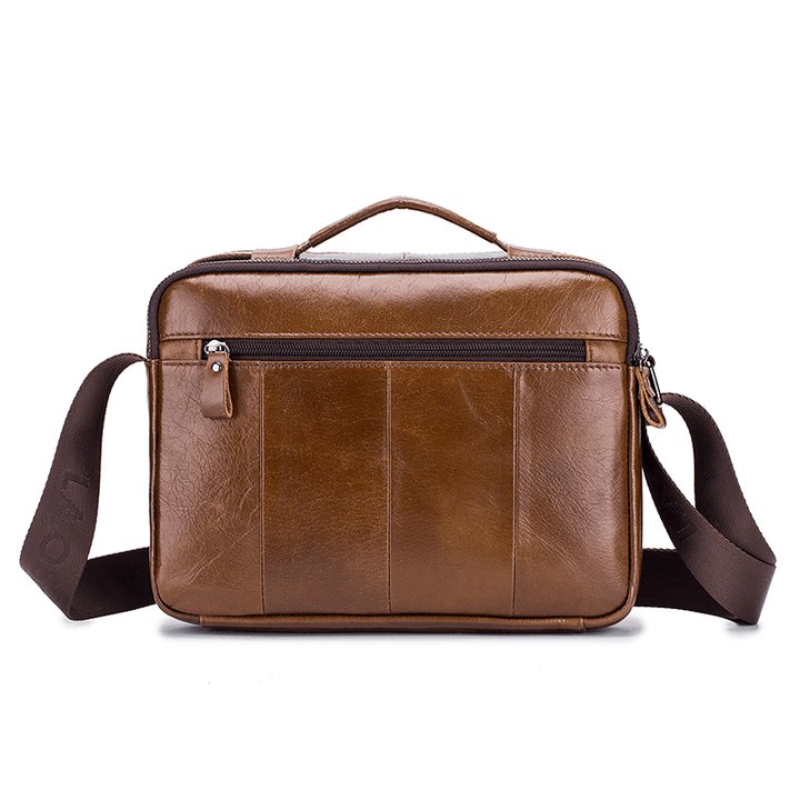 Genuine Leather Men Vintage Messenger Bag Briefcase Handbag Shoulder Bag Satchel Bag - MRSLM