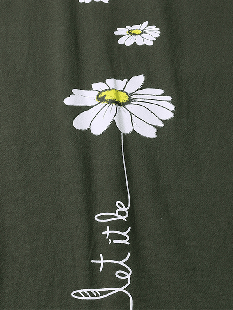 Women Flower Print Cotton Elastic Waist Casual Loose Pants - MRSLM