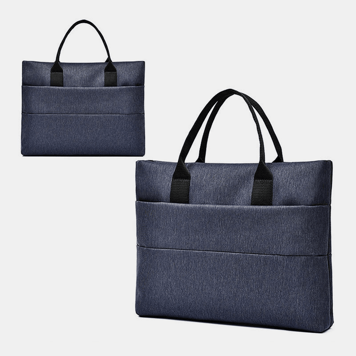 Men Canvas Multi-Layer Casual Business Outdoor Portable 13.3 Inch Laptop Bag Handbag - MRSLM