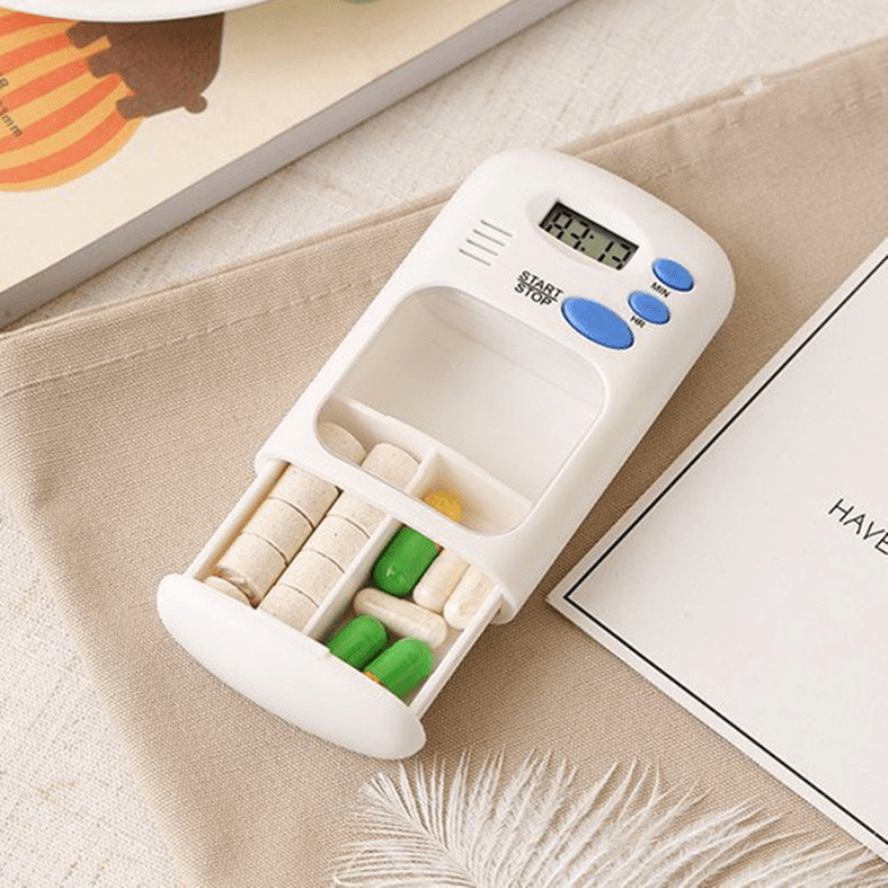 Mini Portable Pill Reminder Drug Alarm Timer Electronic Box Organizer LED Display Alarm Clock Remind - MRSLM