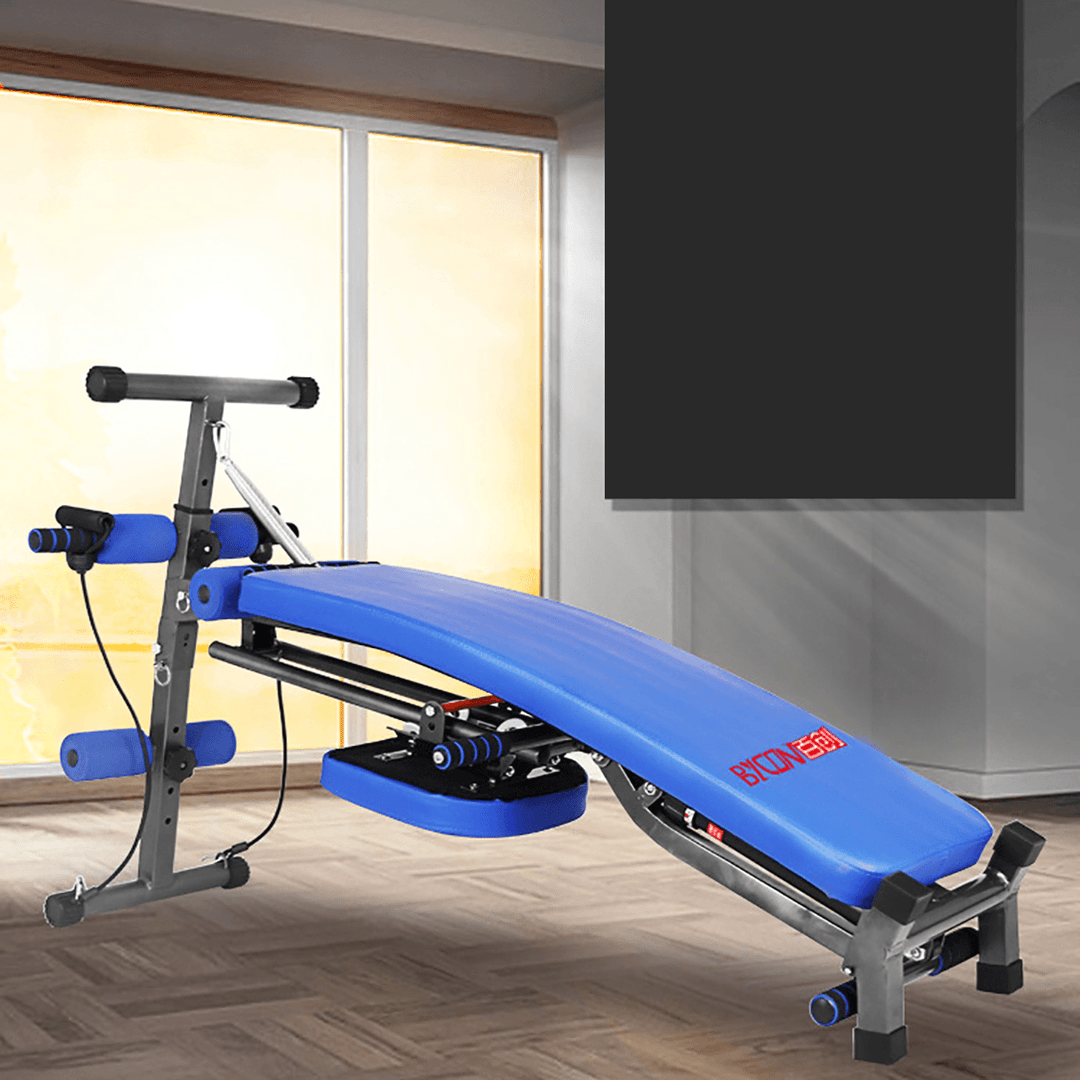 Folding Sit up Benches Rowing Machine Adjustable Crunch Decline Home Gym Fitness Sport Max Load 250Kg - MRSLM