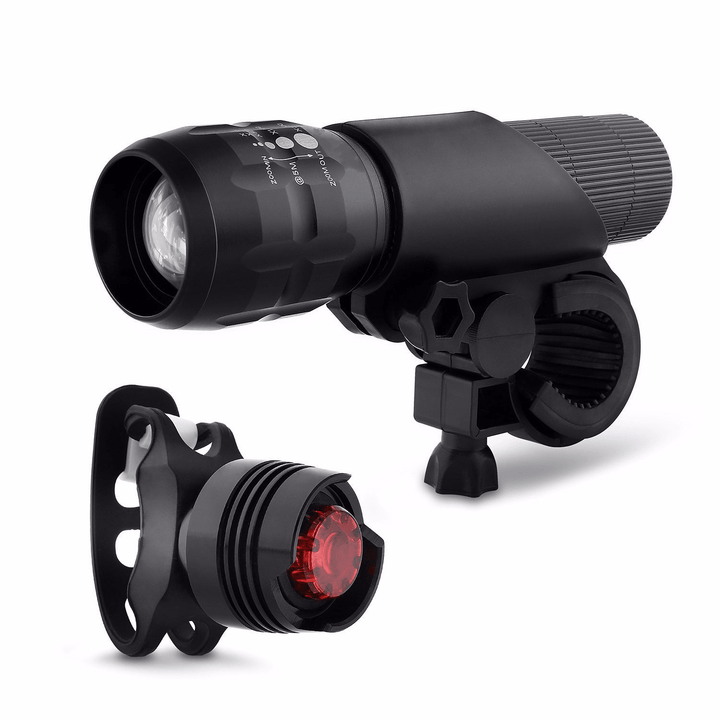 300Lm Super Bright Bicycle Light Set 3 Modes Adjustable LED Headlight Taillight Outdoor Cycling - MRSLM