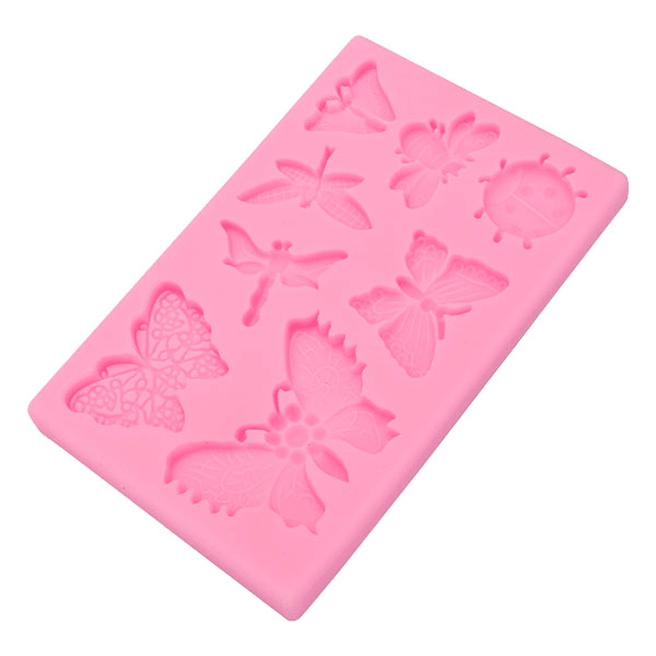 Butterfly Dragonfly Insects Silicone Mold Fondant Cake Mould Baking Tool - MRSLM